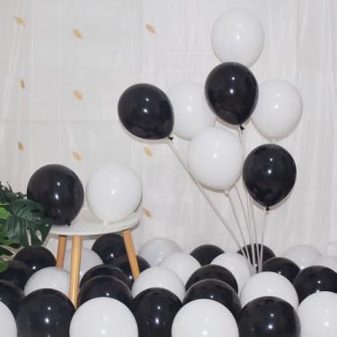 Imagem de 200 peças de balões pretos e brancos, kit de arco pequeno de látex de 12 cm para chá de bebê, aniversário, chá de panela, casamento, aniversário, decoração de festa