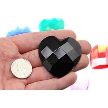Imagem de Adesivo autoadesivo de 50 mm grande de acrílico para cosplay com pedras de plástico na parte de trás para fantasias de cosplay, álbuns, acessórios, enfeites de artesanato, adesivo para dia dos namorados, 1 peça, Jet Black H101, 1