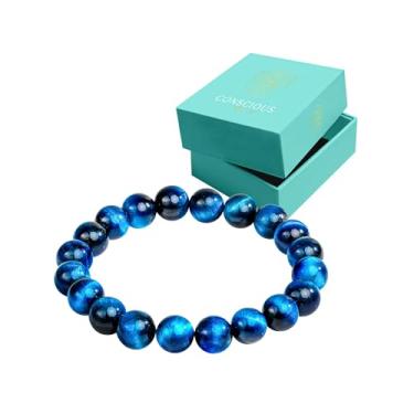 Imagem de Conscious Items Pulseiras espirituais para mulheres e homens, pulseira de cristal de cura com pedras naturais para meditação, alinhamento de chacras e transformação interna, Bead Size: 10 mm; Bracelet