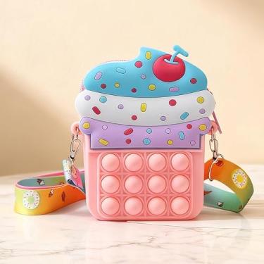 Imagem de Bolsa tiracolo colorida de unicórnio – silicone impermeável, alça ajustável, fecho de zíper, forro de poliéster, Colorido 7, Medium