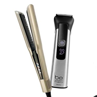 Imagem de POLISHOP Prancha secadora Airliss be emotion (220 Volts) e Aparador de pelos MaxGroom be emotion Men