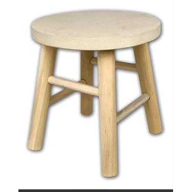 Imagem de Banquinho Banqueta Banco Infantil Em Madeira Cru 23cm