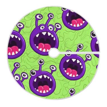 Imagem de Wassud Saia para árvore de Natal com laços seguros, tapete de árvore de Natal para monstros de 119 cm para decoração de casa e festa de ano novo