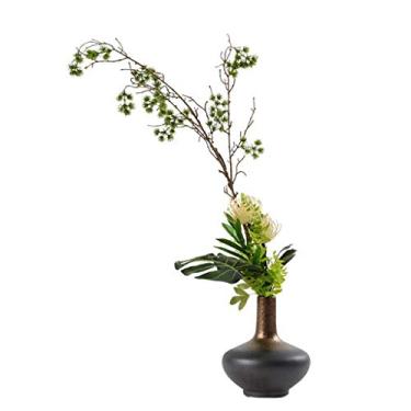 Imagem de Planta de bonsai artificial nova flor artificial estilo chinês, árvore artificial zen de hotel, vila, sala de chá, varanda, decoração de plantas artificiais, decoração macia, vaso artificial, árvore