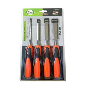 Imagem de Jogo Kit 4 Peças Formão Profissional Para Entalhar Madeira - Idea, Mad