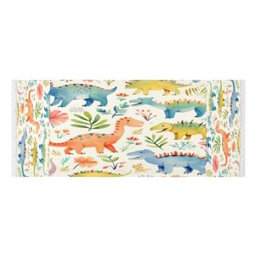 Imagem de Wassud Capas de lavadora e secadora de dinossauros aquarela, protetor de lavadora com sacos de armazenamento, capa de geladeira à prova de poeira com bolsos para lavanderia doméstica, cozinha, 120 x