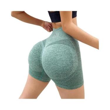 Imagem de Shorts Esportivos Femininos De Cintura Alta Para Ciclismo, Corrida, Fi
