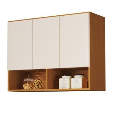 Imagem de Armario Aéreo  Multiuso Quarto Sala Cozinha Bela 3 Portas - Mega Facil