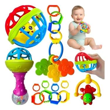 Imagem de Kit Mordedor Bebe Brinquedo Com 8 Peças Colorido Diversos
