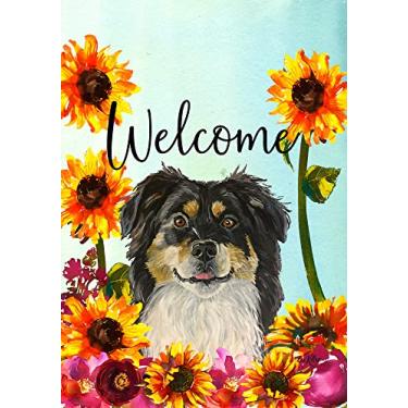 Imagem de Border Collie - Bandeira de jardim de boas-vindas Hippie Hound Studios