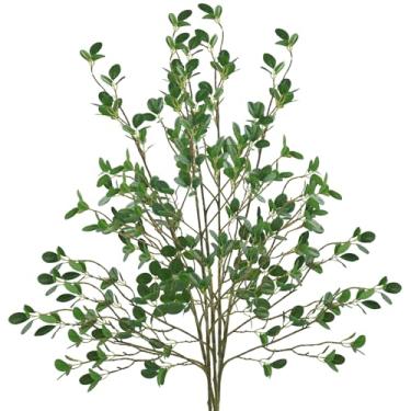 Imagem de Vegetação artificial Ramos de ficus 109 cm para vaso com ramos de plantas verdes para decoração de flores, adequado para decoração de casa, jardins, decoração de escritório, uso interno/externo