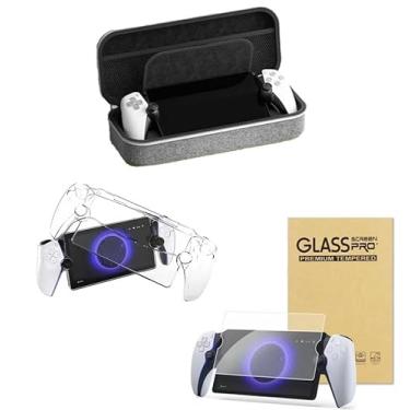 Imagem de 123Games Kit de Proteção Compatível Com PS5 Portal, Estojo Cinza, Película de Vidro Temperado Premium, Capa Protetora Acrílica Transparente, Acessórios para Console