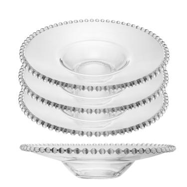 Imagem de Jogo 4 Prato De Massa Risoto De Cristal Pearl Wolff 29x6cm