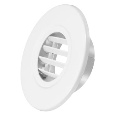 Imagem de PATIKIL Ventilação de ar redonda de 9,9 cm, capa de grade de grelha de 17 graus de liga de alumínio Soffit Ventilação HVAC para teto parede telhado banheiro cozinha garagem duto galpão garagem, branco