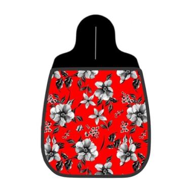 Imagem de Lixeira De Carro Organizador Lixinhocar Floral Branco Vermelho