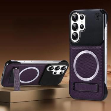 Imagem de Capa magnética de cor sólida sem borda com aromaterapia para Samsung S25 Ultra S23 S22 S24 Ultra Plus (para Galaxy S25 Ultra/Roxo)