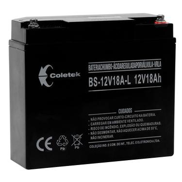 Imagem de Bateria Coletek para Nobreak, 12V 18Ah, Preto - BS-12V18A