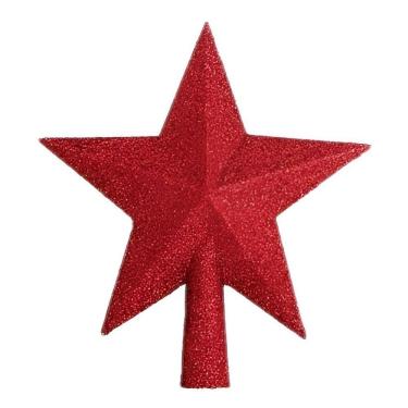 Imagem de Decoração Enfeite De Natal Estrela Vermelho Natalina 20cm