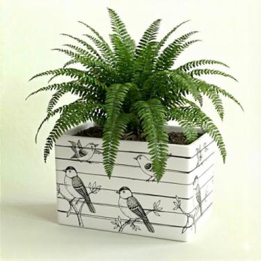 Imagem de Genérico Vaso de Parede Semicircular para Uso Interno, Tamanho Médio, Cinza, Cerâmica, Decorativo, Meia-lua, Montagem em Parede, Vaso de Plantas, 11x12x6 cm