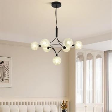 Imagem de OUFULA Lustre Moderno LED Moda Arte Sala de Estar Restaurante Quarto Villa Hotel Balcão Escadas Café Bar Lâmpada Pendente (E B 7 luzes)