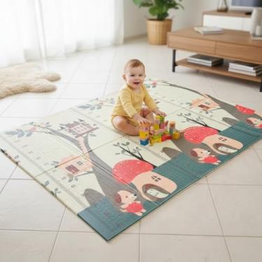 Imagem de Tapete Térmico Infantil Dobrável 150x200cm | 8mm Espessura, Dupla Face, Antiderrapante, Impermeável