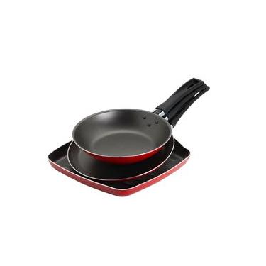 Imagem de Conjunto de Panelas Brinox Garlic Vermelho Antiaderente - 3 Peças