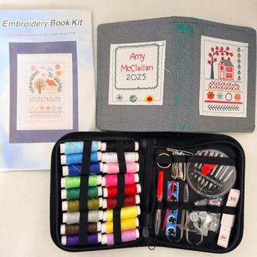 Imagem de Lmtzwyw Nova coleção de pontos de bordado DIY 2026, tudo em um 106 padrões e kit de ferramentas completo com linha, livro de aprendizagem de bordado portátil, perfeito para iniciantes e entusiastas