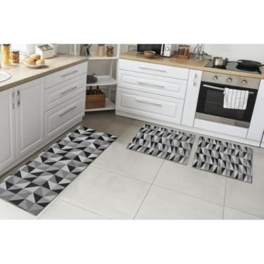 Imagem de Tapete De Cozinha Passadeira Antiderrapante Premium (Modelo M 4 Ladrilho Azul,1)