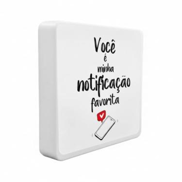 Imagem de Luminária Box Slim LED USB, Design Notificação, Branca, 20x18x5cm, Luz Difusa, Bivolt com Interruptor, Decorativa para Quarto e Escritório