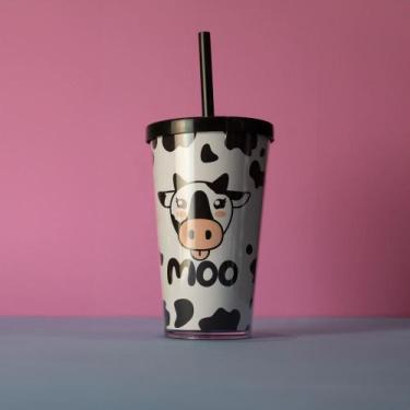 Imagem de Copo Térmico com Canudo - Vaquinha Divertida 500ml - Simas Presentaria