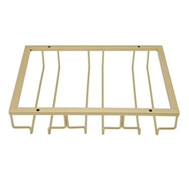 Imagem de GLOGLOW Suporte para Garrafas de Ferro Arte de Cabeça para Baixo Suporte para Copos de Vinho, 3 Fileiras Sob o Armazenamento do Armário, para Vinhos de Metal para Cozinha e Bar, Hardware Doméstico