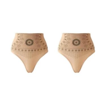 Imagem de Calcinha Feminina Sem Costura De Cintura Alta Com Estampa, Controle De