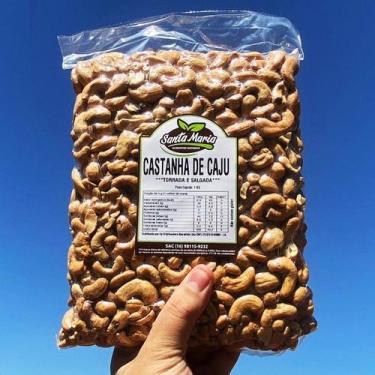 Imagem de Castanha de Caju Inteira Torrada com Sal 1kg - Santa Maria