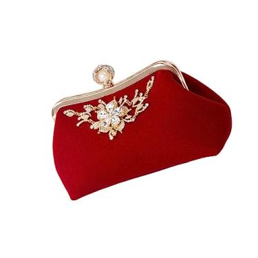 Imagem de Bolsa de noite feminina com strass elegante bolsa clutch para festas, casamentos e ocasiões especiais, bolsa charmosa para formatura e banquete