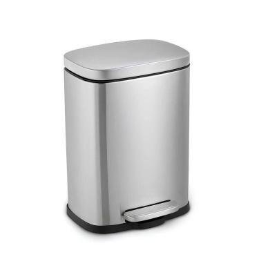 Imagem de Lixeira De Pedal Compacta Em Inox 5l Com Balde Removível Para Ambientes Modernos
