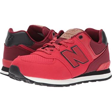 Imagem de New Balance Tênis infantil unissex 574 V1 com cadarço, Vermelho/preto, 6.5 Toddler