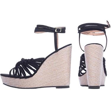 Imagem de Sandália Anabela Torricella Camurça Preto Guerreiras Cor:Preto;Tamanho:36