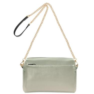 Imagem de Joitme Bolsa tiracolo feminina camuflada verde antigo branco gradiente bolsa de telefone linda bolsa de ombro de couro PU alça de corrente