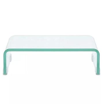 Imagem de Mesas de console, mesas de encaixe, suporte para TV/monitor, mesa de centro de vidro transparente para armário de sala de estar, mesa lateral de café, mesas de canto (cor: 01) (2)