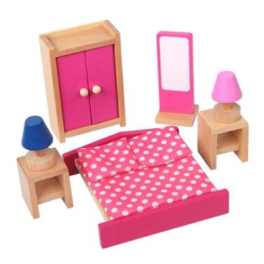 Imagem de MERIGLARE Conjunto de Móveis de Madeira para Casa de Bonecas, Brinquedo de Faz-Tudo, Acessórios para Casa de Bonecas, Miniaturas para Decoração, Presente de, Quarto