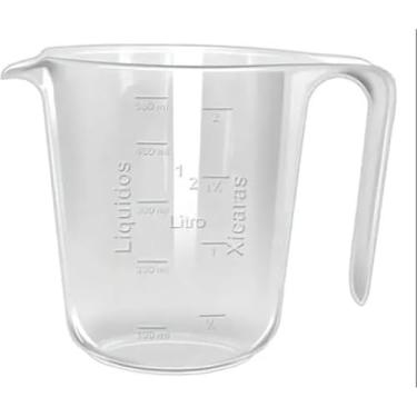 Imagem de jarra Medidora de Plástico Transparente 500ml com Marcações de Volume Utensílio de Cozinha para Líquidos e Ingredientes pratiidade no uso ótimo recurso em receitas de bolos torta e comidas