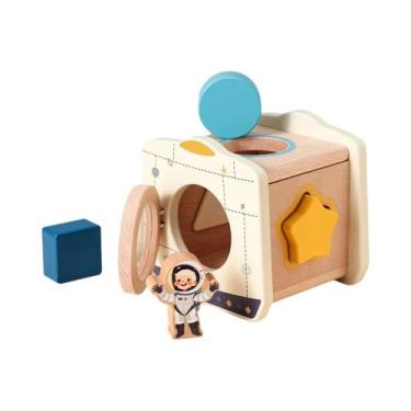 Imagem de Conjunto De Jogo De Foguete Espacial Magnético De Madeira Montessori, 