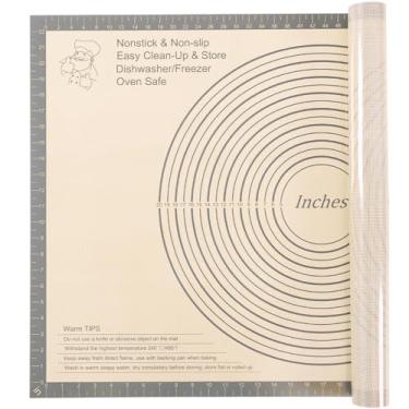 Imagem de Tapete de silicone para assar 91 x 61 cm, antiderrapante e reutilizável, com medidas, tábua de amassar antiaderente - para massa, pastelaria, massa de torta, fondant, biscoitos, pão, macarrão, pizza