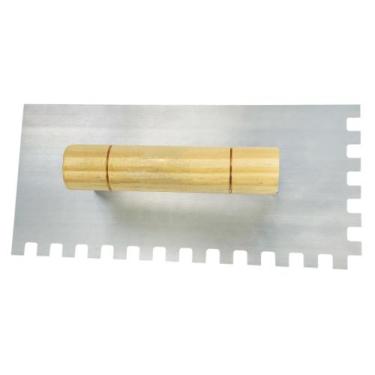 Imagem de Desempenadeira em aço dentada com cabo de madeira 12 x 25,5 cm - Compe