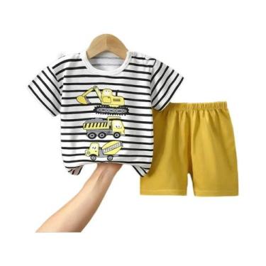 Imagem de Conjunto De Pijama Infantil De Algodão Com Camiseta De Desenho Animado
