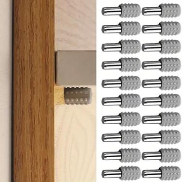Imagem de 100 pinos de suporte de prateleira de plástico e metal duráveis com mangas de borracha antiderrapantes - Ideal para guarda-roupa de madeira e vidro laminados