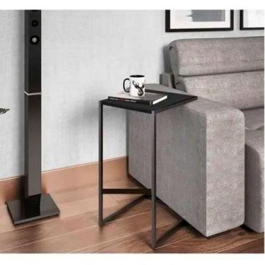 Imagem de Mesinha Estilo Industrial Apoio Livro Controle Notebook Lateral - Ruff