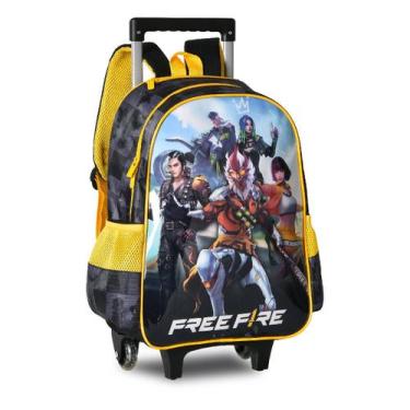 Imagem de Mochila de Carrinho Free Fire Com Capuz Meninos Juvenil - Clio Style, 