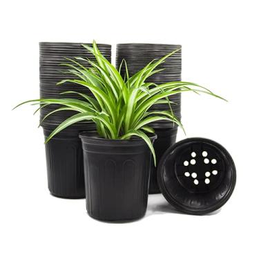Imagem de HECTOLIFE Pacote com 50 vasos flexíveis para plantas de 1 galão, vasos de plântulas de plástico macio espesso, vaso de partida de sementes para plantas suculentas, mudas, cortes, transplante