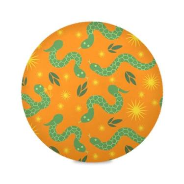 Imagem de Wassud Jogo americano enrolando serpentes tapetes de mesa redondos para cozinha e jantar tapetes laváveis resistentes ao calor decoração de mesa 39 cm